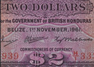British Honduras.  2 Dollars.  1.  11.  1961.  P - 29b.  Pcgs Gem 67 Ppq. photo