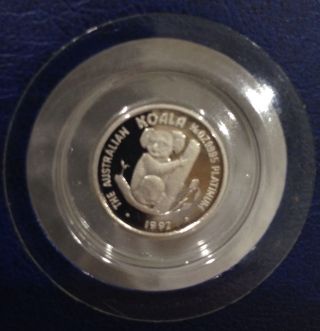 1992 1/10oz $15 Platinum Koala - 999 Fine Proof Coin - Perth photo