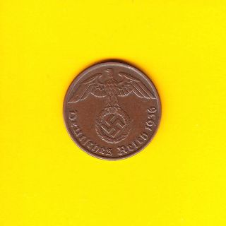 Xrare Third Reich Coin 1 Pfennig 1936 A W/ Swastika photo