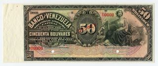 Venezuela Specimen 50 Bolivares 1935 - 39,  99c photo