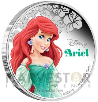2015 Silver Disney Princess Series - Ariel - 1 Oz.  Proof Silver - 3rd In Series photo