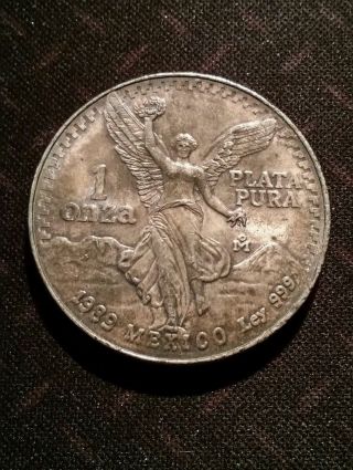 1989 Mexico One Oz Silver Libertad Coin photo