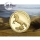 2014 Mongolia 500 Togrog Mongolian Nature - Horse 0.  5g.  9999 Gold Proof Coin Asia photo 1
