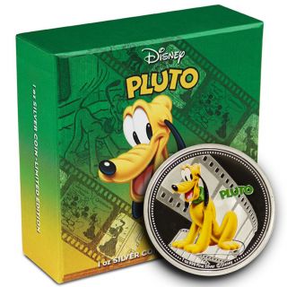 2014 Niue Pluto Disney.  999 Silver $2 Coin With & photo