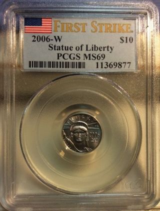 $10 2006 - W Platinum Eagle 1/10 Tenth Ounce Fs Ms 69 First Strike Flag Label photo