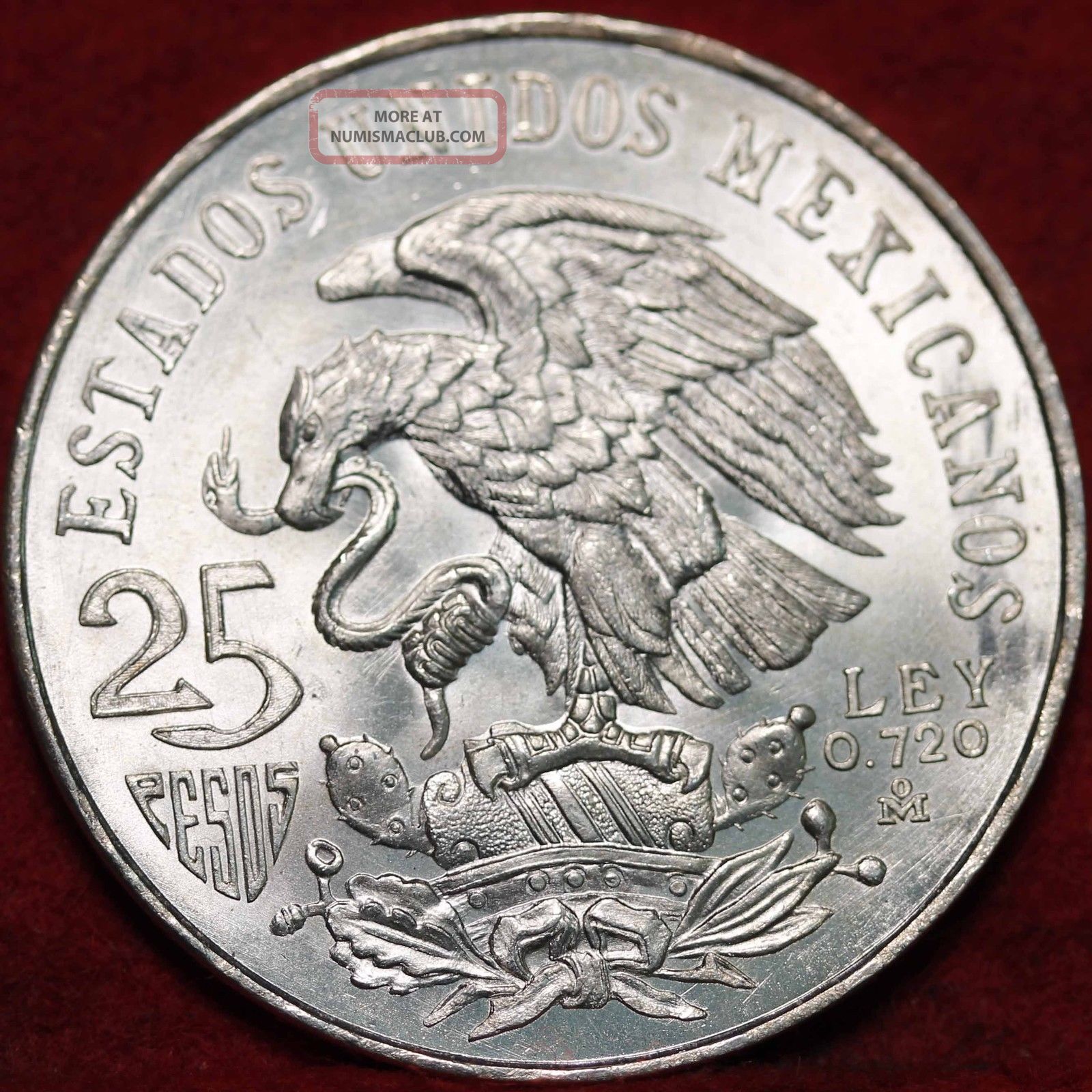Uncirculated 1968 Mexico 25 Pesos Silver Foreign Coin S/h Mexico photo