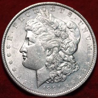 Uncirculated 1891 Philadelphia Silver Morgan Dollar S/h photo