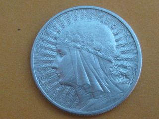 Poland Old Silver Coin 2 Zlote 1933 Queen Jadwiga photo