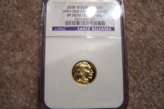 2008 W Buffalo Gold $5.  00 Early Release Pf 70 Ultra Cameo / Magnificent photo