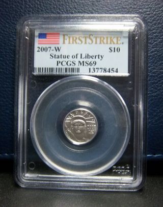 Platinum 2007 - W Statue Of Liberty First Strike $10 Pcgs Ms69 photo
