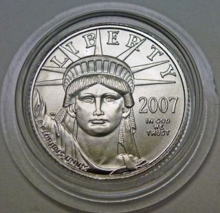 {bj Stamps} 2007 $10 Platinum Statue Of Liberty Eagle 1/10th Oz Best Date photo