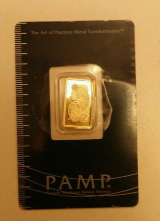 2.  5 Gram 999.  9 Pamp Suisse Fine Gold Bullion Bar photo