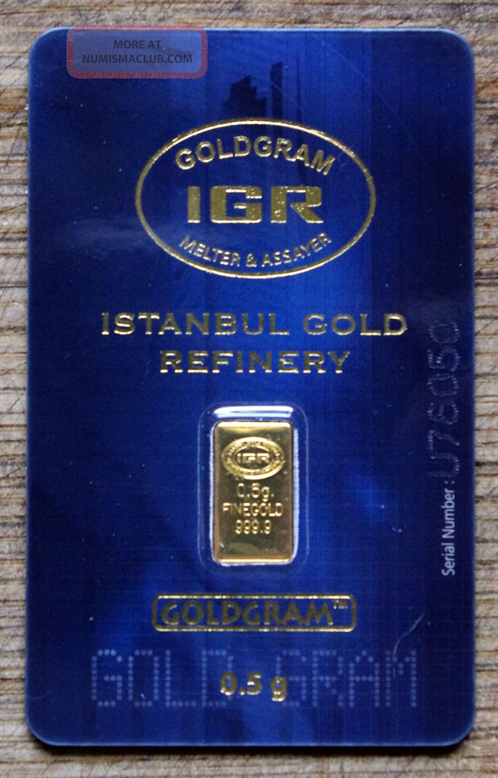 0.  5 Gram 9999 24k Gold Premium Igr / Iar Bullion Bar Ingot Gold photo