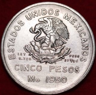 1950mo Mexico 5 Pesos 