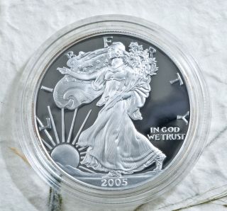 2005 - W Silver American Eagle Proof Coin W/box, photo