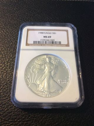 1988 Ngc Ms69 Silver American Eagle Dollar photo