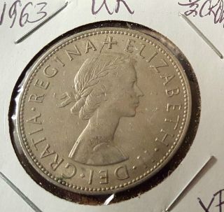 1963 Great Britain Half Crown Circulated Coin Elizabeth Ii Xf photo