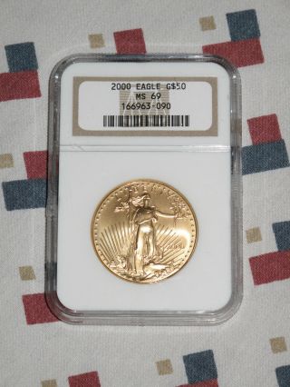 2000 American Gold Eagle $50 One Ounce Ms 69 Ngc Graded 1 Oz photo