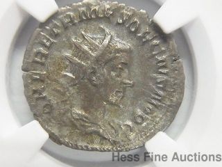 Roman Empire Etruscus Ad251 Caesar Apollo Ancient Silver Coin Ngc Vf photo