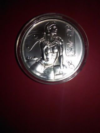 Elemetal 2 Oz.  Cleopatra High Relief Silver Round.  999 Fine (in Capsule) photo