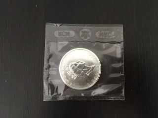 2001 Rcm $5 Canada Silver Maple Leaf 1 Ounce.  9999 Fine Silver Key Date photo