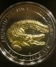 2014 Australian Saltwater Crocodile Blackout Silver Coin Ruthenium & 24k Gold Silver photo 4