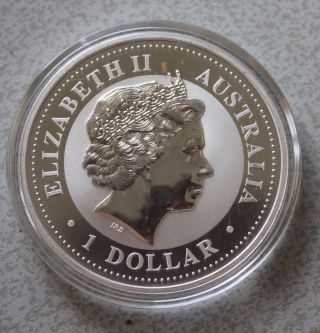 2009 Australia Kookaburra Solid Silver 1 Oz.  999 Fine $1 Coin - Capsule photo