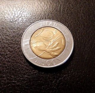 Italy 500 Lire,  1998,  20 Years - Ifad,  F.  A.  O.  - Gorgeous Coin - photo