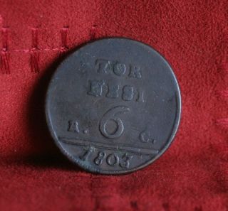 Italian States 6 Tornesi 1803 Naples & Sicily Copper World Coin Italy Ferdinando photo