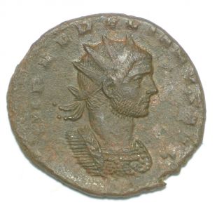 Roman Brozne Coin Antoninianus Aurelianus Fortuna Redux Milan Ae21 photo