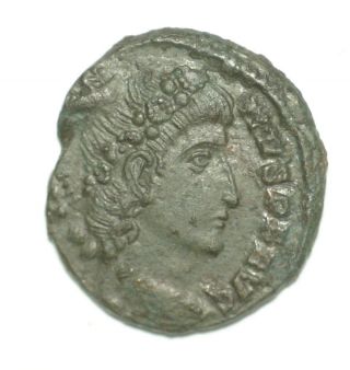 Roman Bronze Coin Follis Constantius Gloria Exercitus Constantinople photo