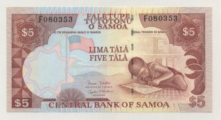 Samoa 5 Tala Nd 2002 Pick 33.  B Unc Uncirculated Banknote photo