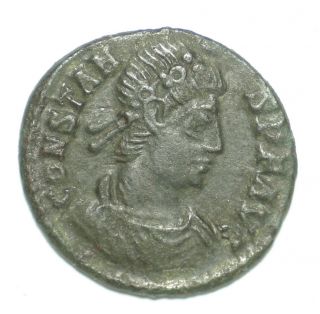 Roman Bronze Coin Follis Constans Two Victories Siscia photo