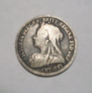 1 Shilling Silver Coin 1900 Queen Victoria photo