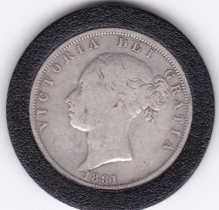 1881 Queen Victoria Half Crown (2/6d) - Sterling Silver Coin photo