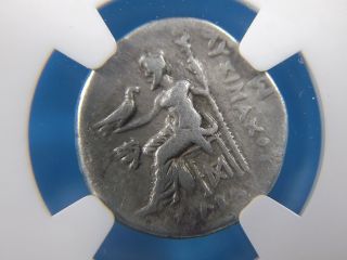 Silver Drachm Of King Lysimachus Of Thrace 305 - 281 Bc Ngc Fine 8009 photo