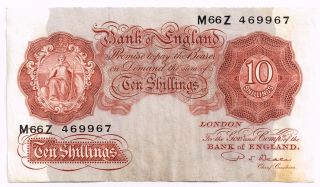 1949 - 55 Great Britain 10 Shillings Note - P368b photo