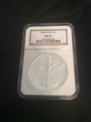 1989 Silver American Eagle Ngc Ms69 photo