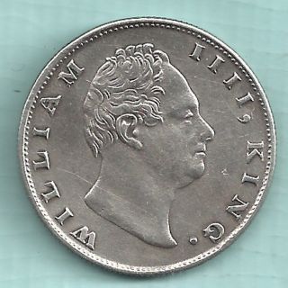 British India - 1835 - William Iiii - ' F ' On Neck - One Rupee - Rare Silver Coin photo