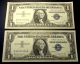 (4) 1957 - B Consecutive $1 Silver Certificate Unc One Dollar Bills Blue Seal Small Size Notes photo 4
