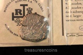 Authentic 1671 8 Reales Silver Coin Recovered From Shipwreck Of Santa Maria photo