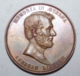 Lincoln Memorial North Western Sanitary Fair Chicago 1865 Medal photo