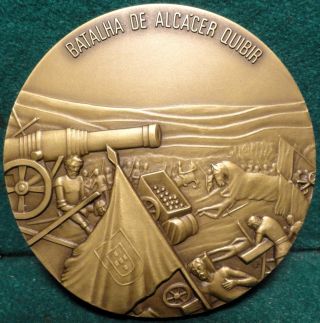 King D.  SebastiÃo / AlcÁcer - Quibir (ksar El - Kebir) Battle 79mm Bronze Medal photo
