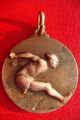 Rare Old Antique Italy Bronze Medal Sports Long Jump - Salto In Lungo Exonumia photo 4