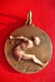 Rare Old Antique Italy Bronze Medal Sports Long Jump - Salto In Lungo Exonumia photo 6