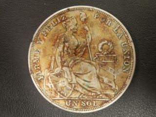 Un Sol - Peru,  1 Sol,  1924 Silver Coin photo