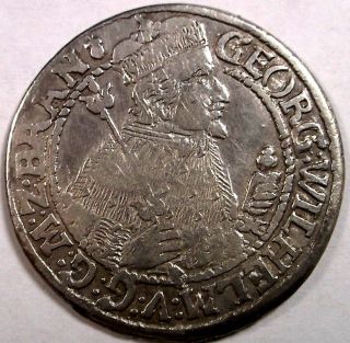 1624 Brandenburg Prussia Silver 1/4 Thaler,  Ort George Wilhelm V 