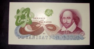 Designed By Organisation Giori Shakespeare Intaglio Print Unc Test Proof Note photo
