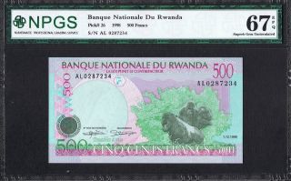 1998 Pick 26 Rwanda500 Francs Banknote Npgs Gem Unc 67 Epq photo