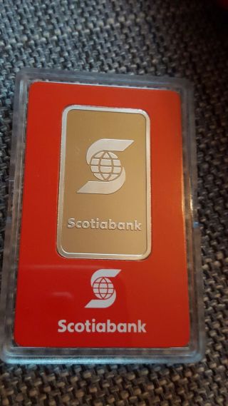 1 Oz.  Platinum Bar - Scotiabank / Valcambi - 0.  9995 In Assay photo